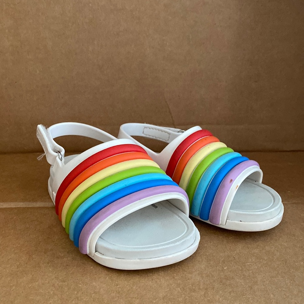Mini Melissa rainbow sandals. Gently worn. Size 7 toddler.